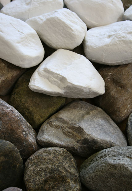  cobblestones - porcelain cobblestones - Second Generation project , Second Generation (installation view) - Kathleen Moroney - 2008